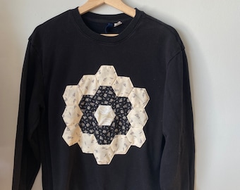 Black quilt block sweater