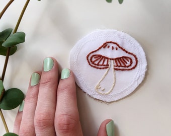 Mushroom patch. handmade patch. Hand embroidery art. modern embroidery. hand embroidered patch. embroidery. mushroom art. fungi art. patches