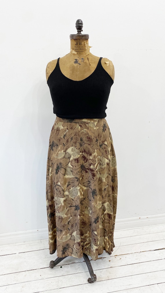 Lovely neutral abstract floral viscose maxi skirt… - image 2