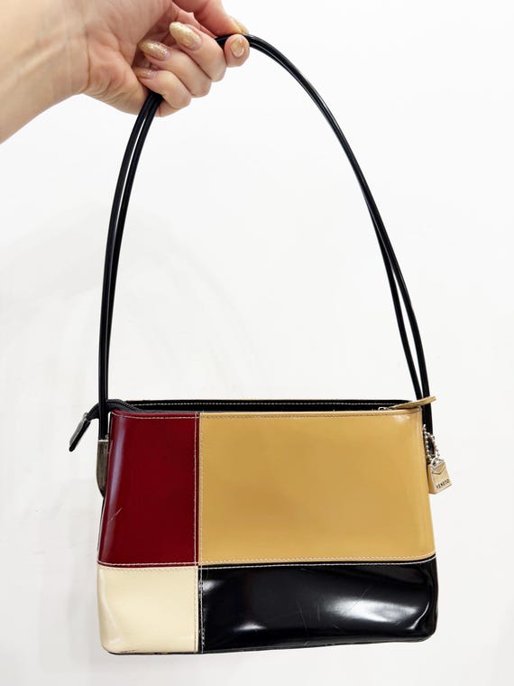Structured colourblock pleather top handle VENETO… - image 7