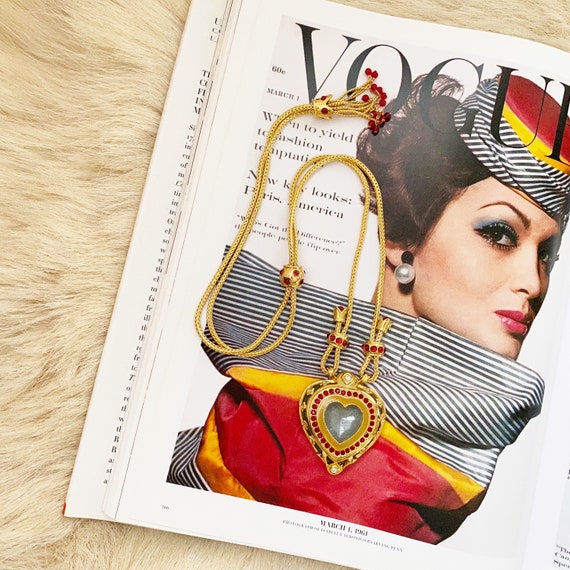Broche Cœur Couronne Oversize ELIZABETH TAYLOR Pour Avon - Vintage Années 1990