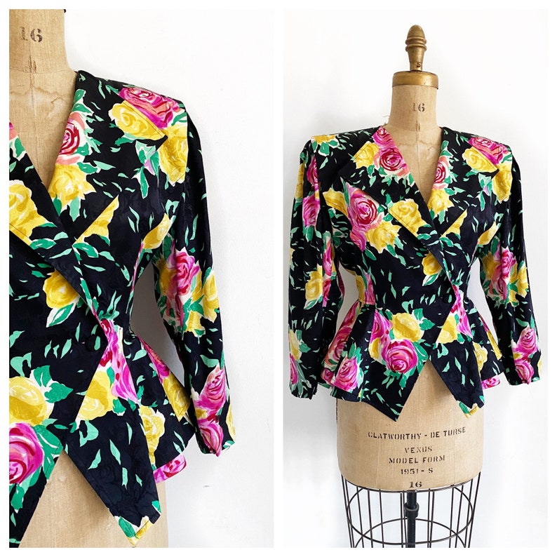 silk floral blazer