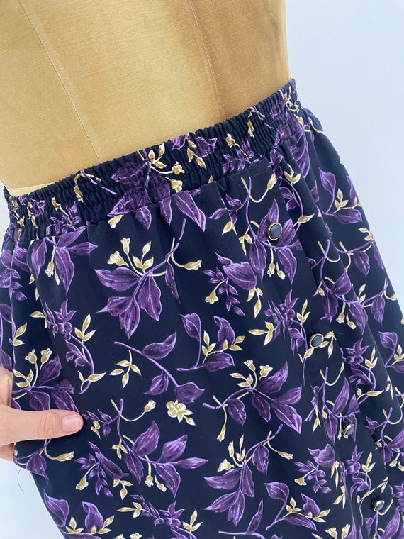 Violet floral cheap skirt