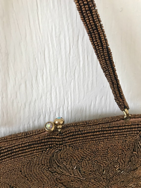 Bolso de mano de cuentas florales de color marrón chocolate de | Etsy México