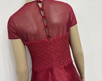 Fabulous Merlot Ball Gown With Sheer Detailing and Waist Tie. Size S/M. -  Etsy