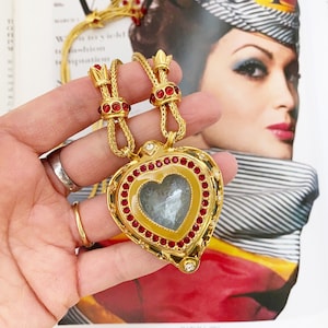 HOLD Elizabeth Taylor for Avon Heart Pendant Shah Jehan Faux Ruby