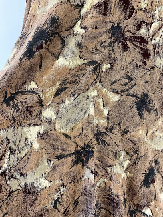 Lovely neutral abstract floral viscose maxi skirt… - image 4