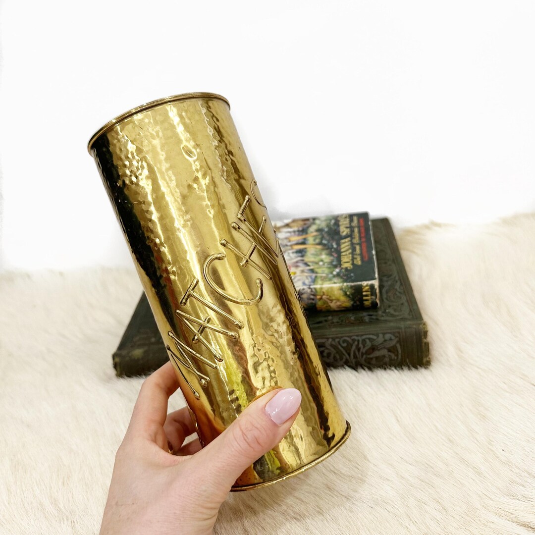 Hammered Brass LOMBARD England Large Matches Container. - Etsy