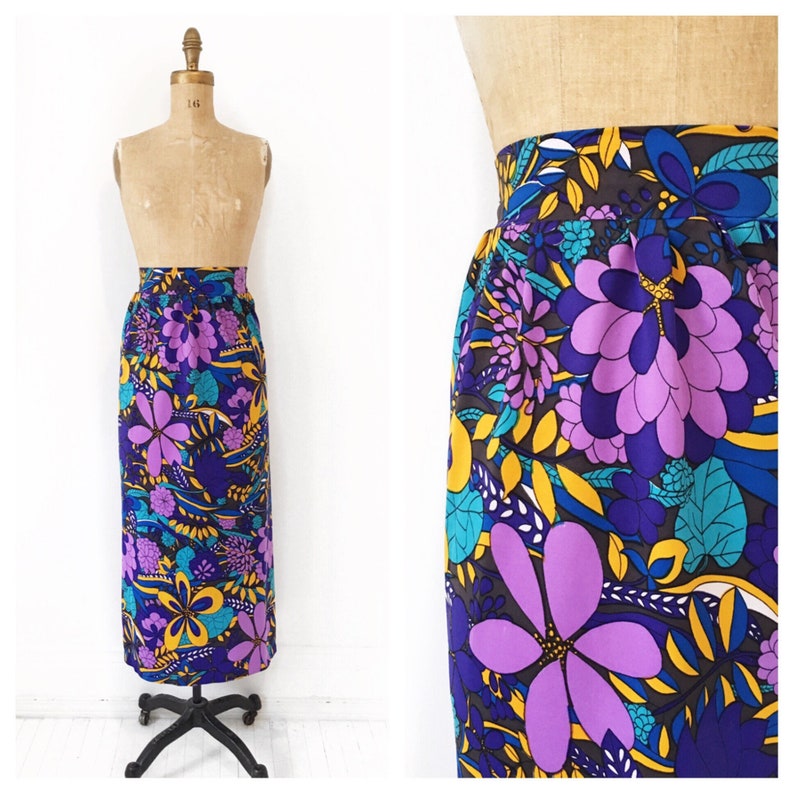 high waisted floral maxi skirt