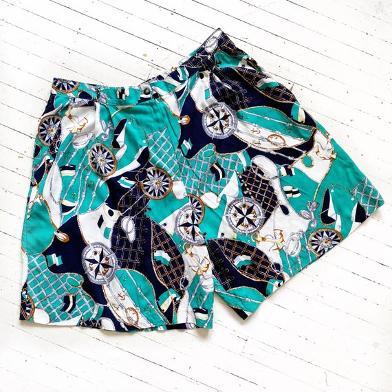 Plus Size Nautical Rayon High Waisted 