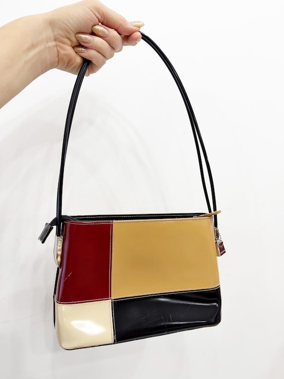 Structured colourblock pleather top handle VENETO… - image 3