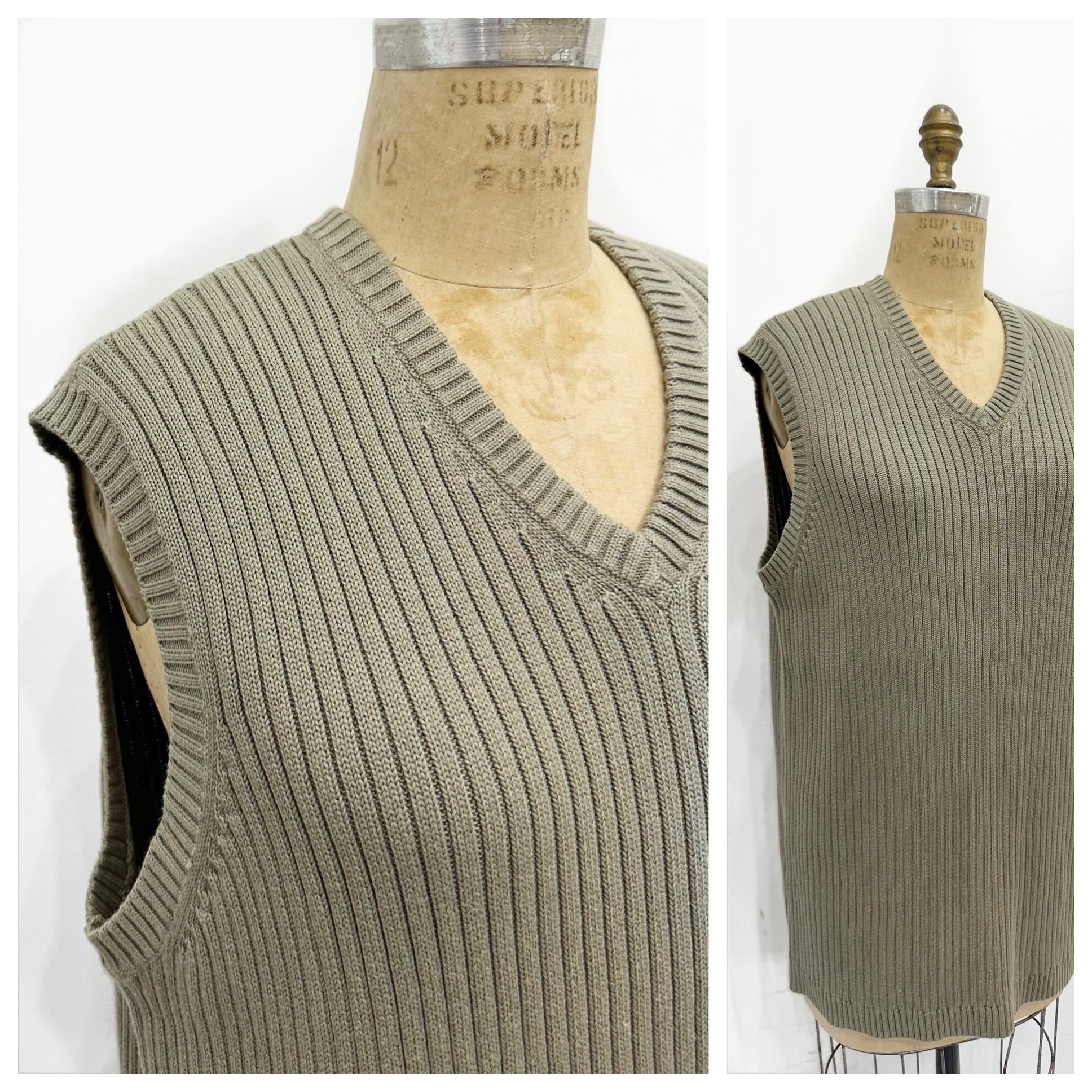 XLサイズ OVY Cotton Wool V-neck Knit Vest Cotton Wool V-neck Knit