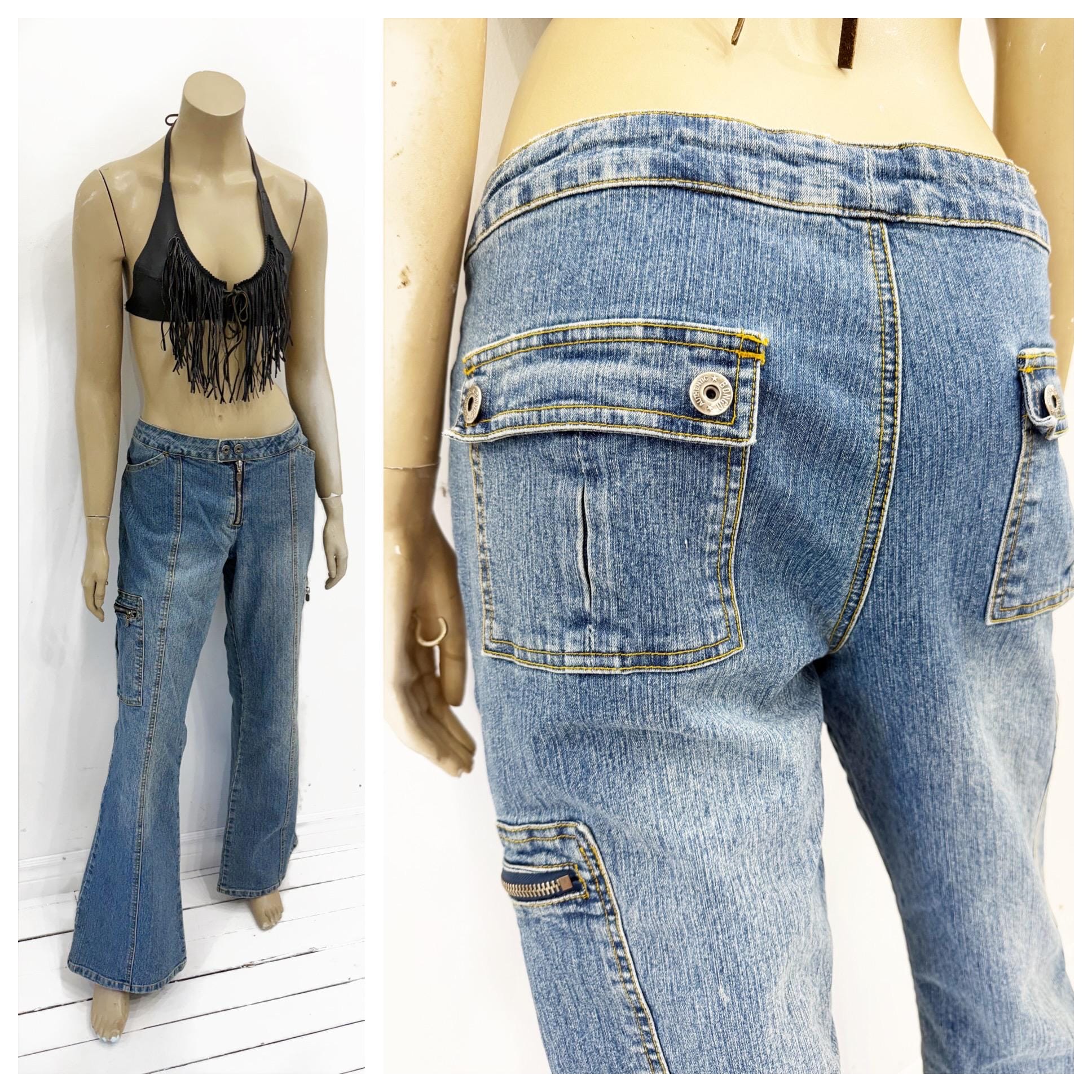 Y2K BONGO Low Rise Cargo Flare Jeans. Size L/XL. - Etsy