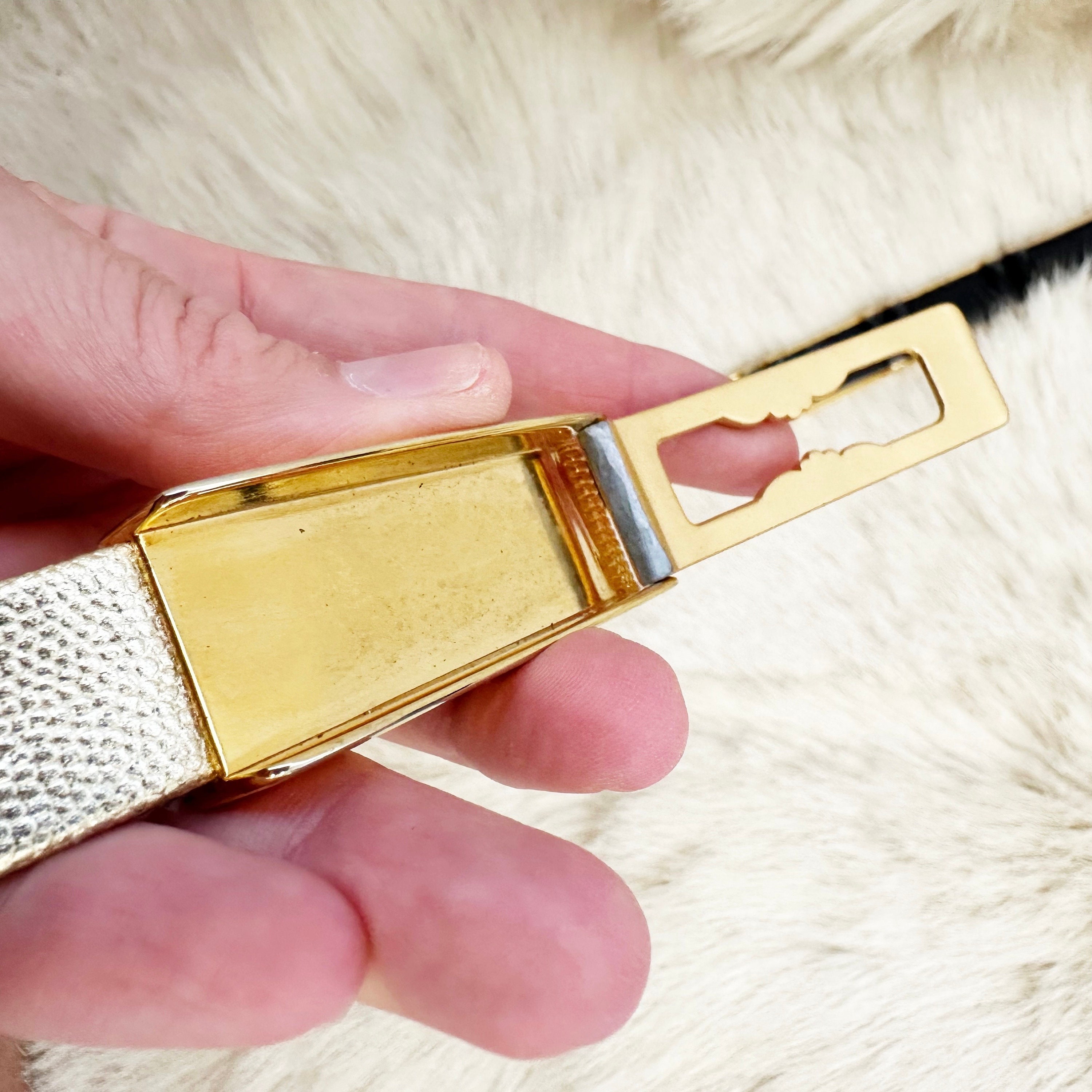 Glam Suzi Roher Gold Framed Adjustable Belt. Waist 32 display picture 1