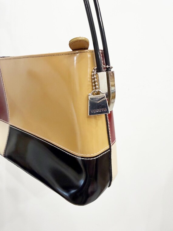 Structured colourblock pleather top handle VENETO… - image 6
