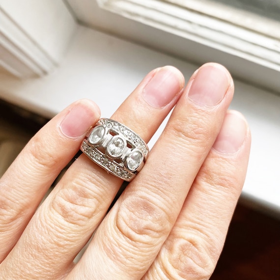Vintage 18 KGE Statement Stacked Ring. Size 4.75. - Etsy UK