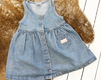 Vestido vaquero vintage OSH KOSH, hecho en EE. UU. Talla 3.
