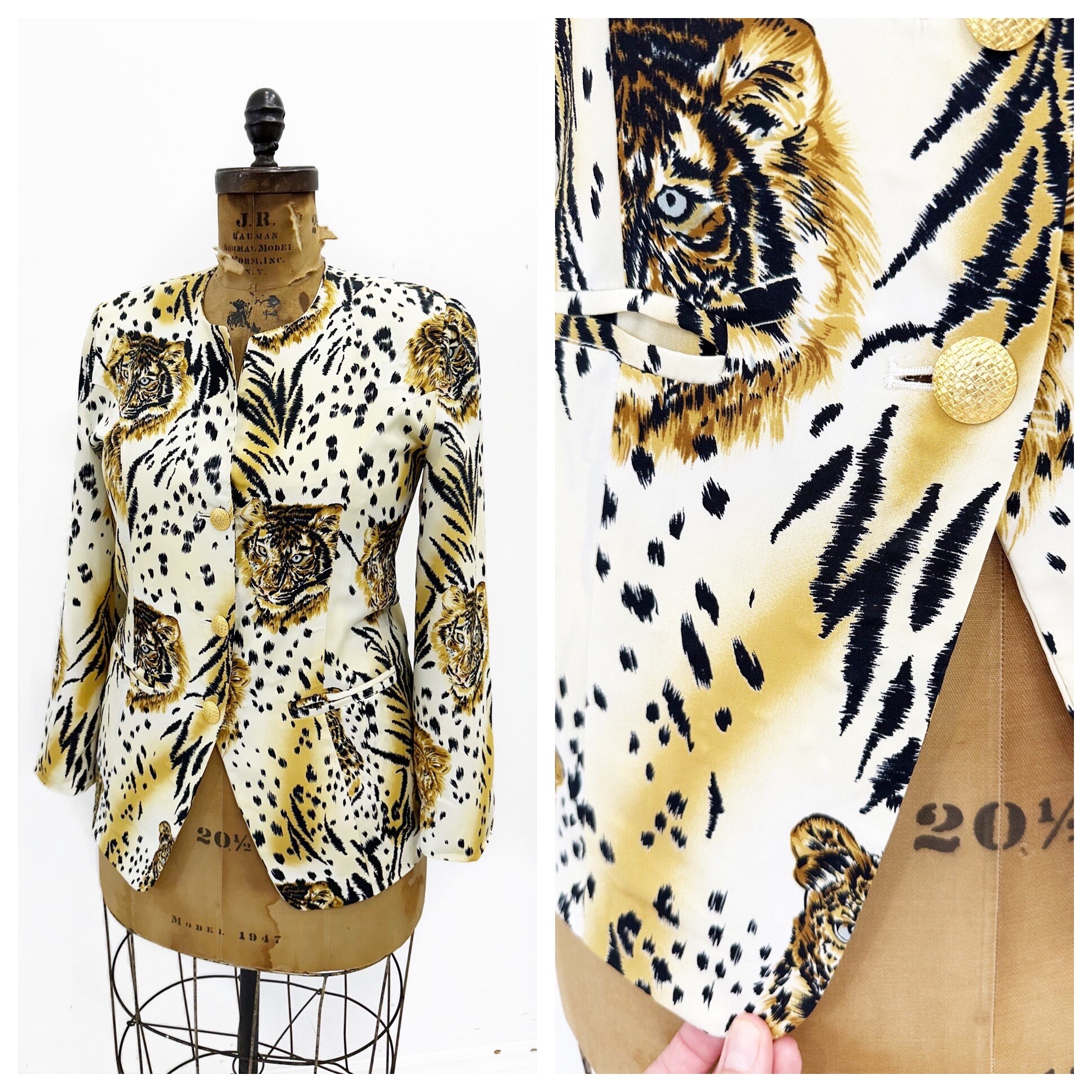 Fabulous ESCADA Margaretha Ley Tiger Print Blazer. Size L/XL. - Etsy