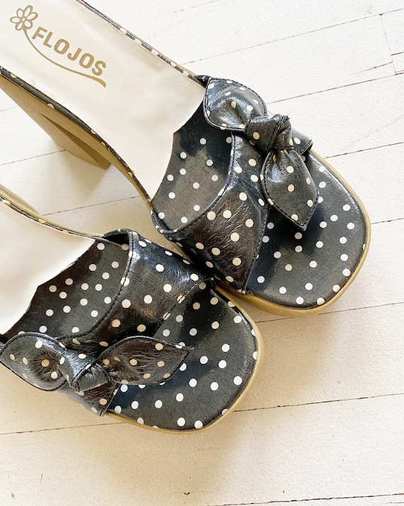 Polka dot bow sandals sale