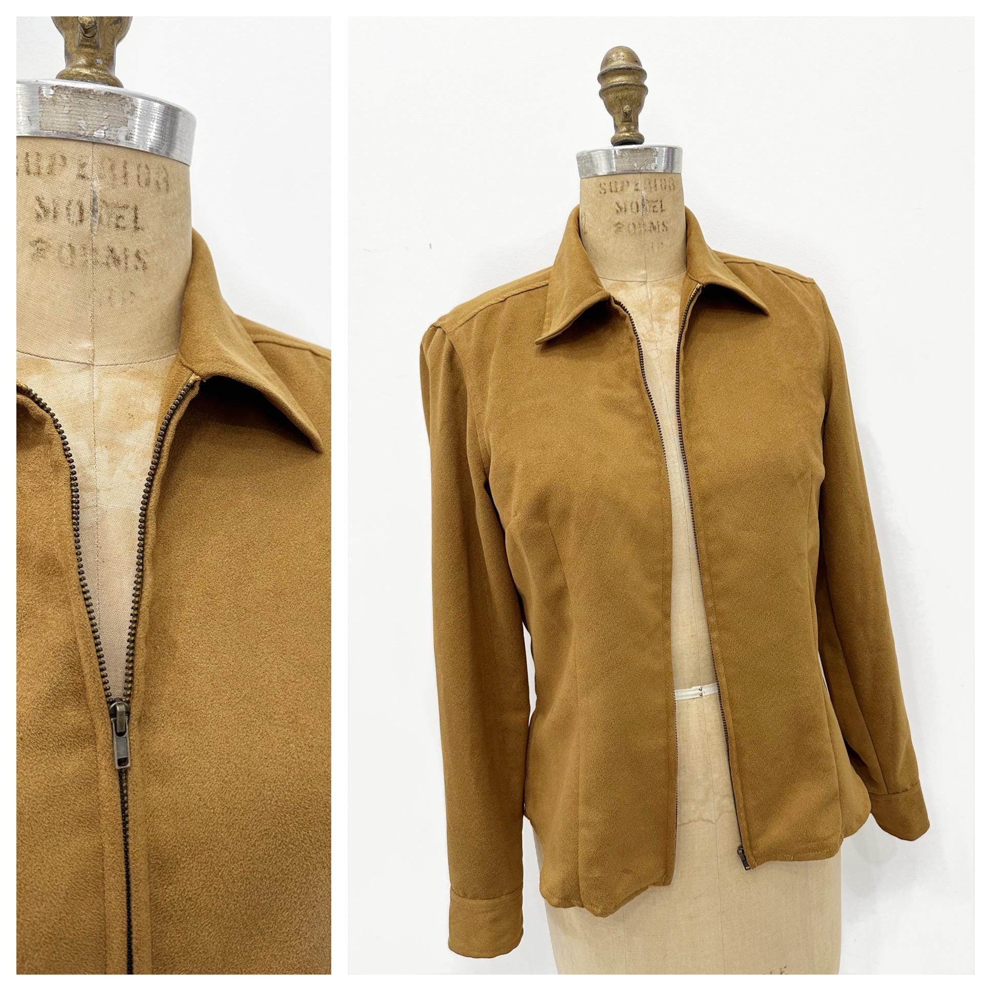 キャメル JONES WEAR フェイクスエード ジップフロント 1990 年代