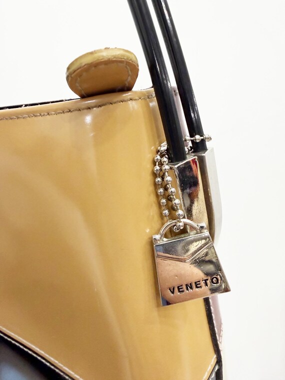 Structured colourblock pleather top handle VENETO… - image 5