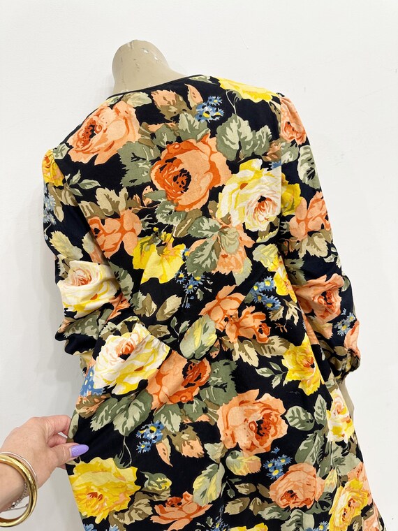 mustard floral long sleeve dress Womens Floral Yellow Dress