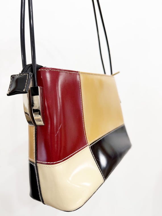 Structured colourblock pleather top handle VENETO… - image 2