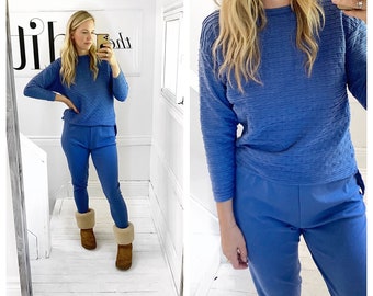 Blue cotton blend comfy lounge set. Size M/L.