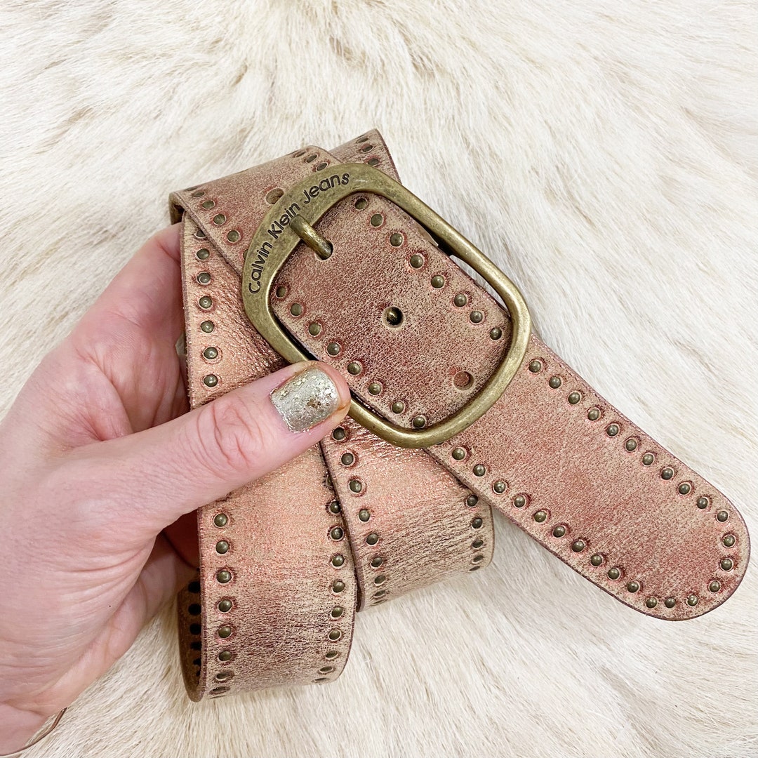 Vintage Genuine Calvin Klein Jeans Brown Genuine Leather Studded Belt Large Calvin Klein Jeans | Accessories | Vintage Genuine Calvin  main image 4