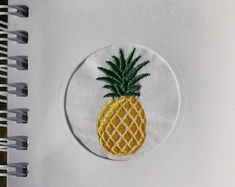 Pineapple Embroidered A6 Wire bound Handmade Notebook