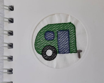 Camper Embroidered A6 Wire bound Handmade Notebook