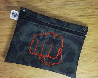 Fist Pump Really Useful Fun & Fabulous Small Embroidered Bag