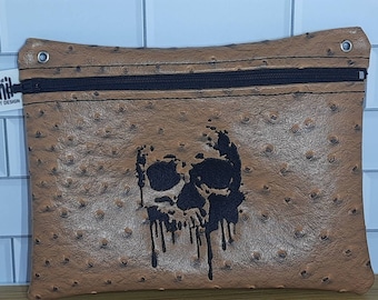 Dripping Skull Really Useful Fun & Fabulous Small Embroidered Pouch