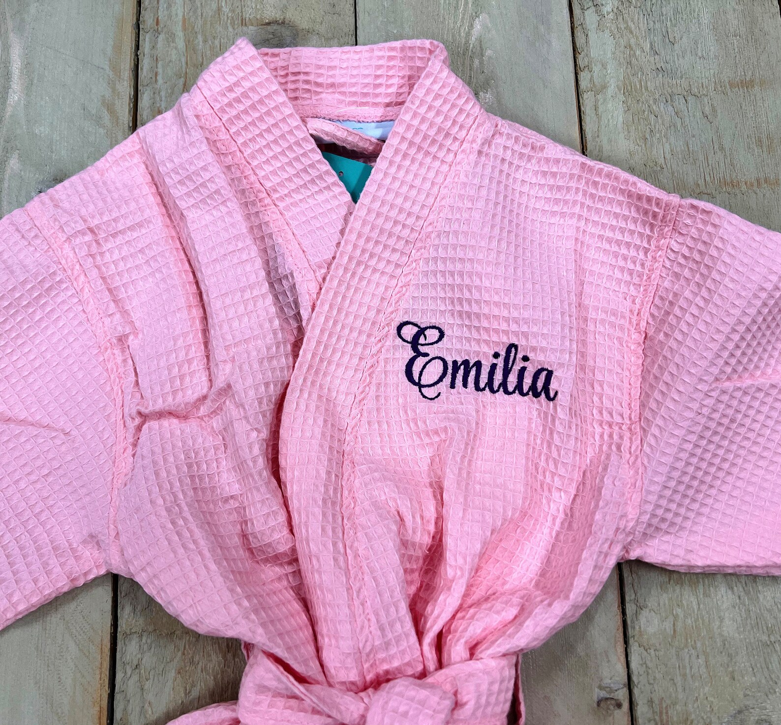 Children Personalized Spa Robes Waffle Weave Robes Kids Robes Etsy