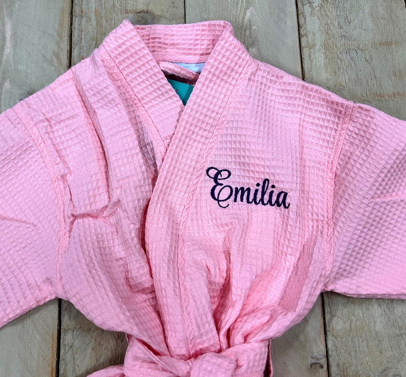 Children Personalized Spa Robes Waffle Weave Robes Kids Robes Etsy