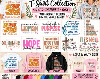 Christian T-Shirts, Faith Based Graphic Tees, Bible Verse Shirts, Religious Sweatshirts & Hoodies, Inspirational Gifts, Adult Youth