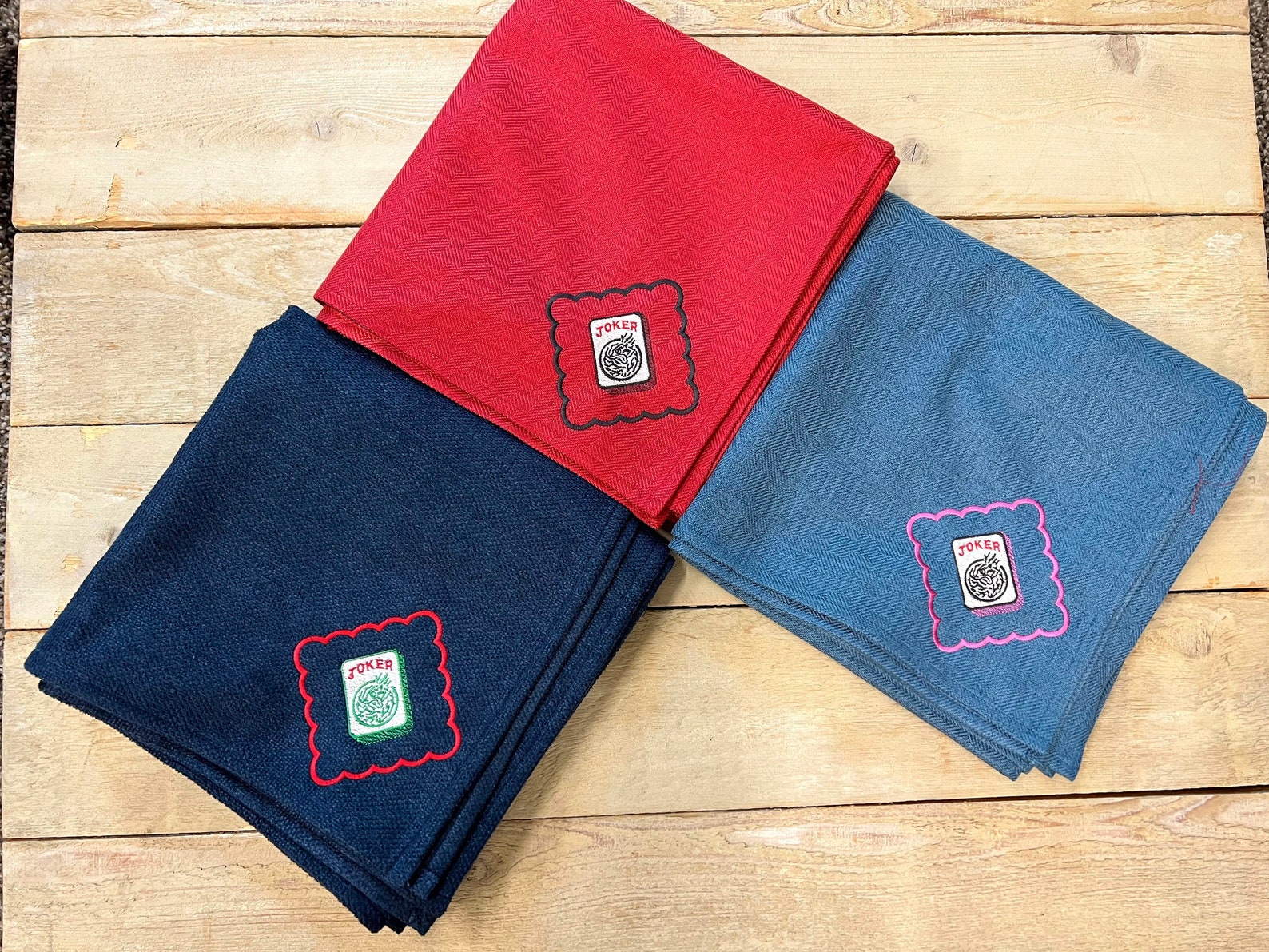 MAHJONG TABLECLOTH for Card Table 45 Inch With Joker or Wind Etsy