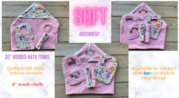 Personalized Hooded Baby Towel: Custom Burp Cloth & Bib Shower Gift