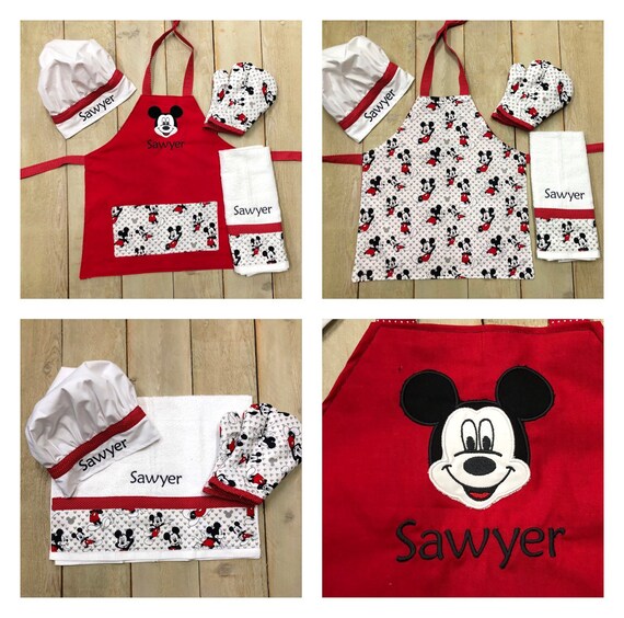 mickey mouse apron and hat