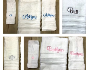 Deluxe Bath Towel sets Embroidered hand towel Made to Order towel Wedding gift Personalized bath towels free presonalization