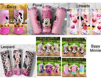 Personalized Minnie Mouse Tumbler: Stainless Steel Water Bottle or Sippy Cup
