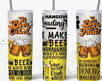 Personalized Beer Tumbler: Funny Drinking Gift, Stainless Steel (20 or 30 oz)
