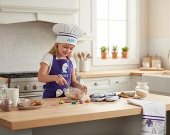 Frozen Elsa Apron Child Apron Personalized Apron gloved oven mitt Made to Order Elsa Embroidered custom apron Disney Elsa apron