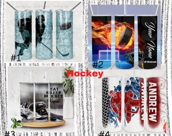 Personalized Sports Tumbler: Hockey Water Bottle (12, 20 oz)
