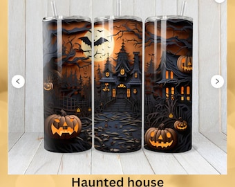 Copo de Halloween personalizado: design de fantasma, abóbora e aranha