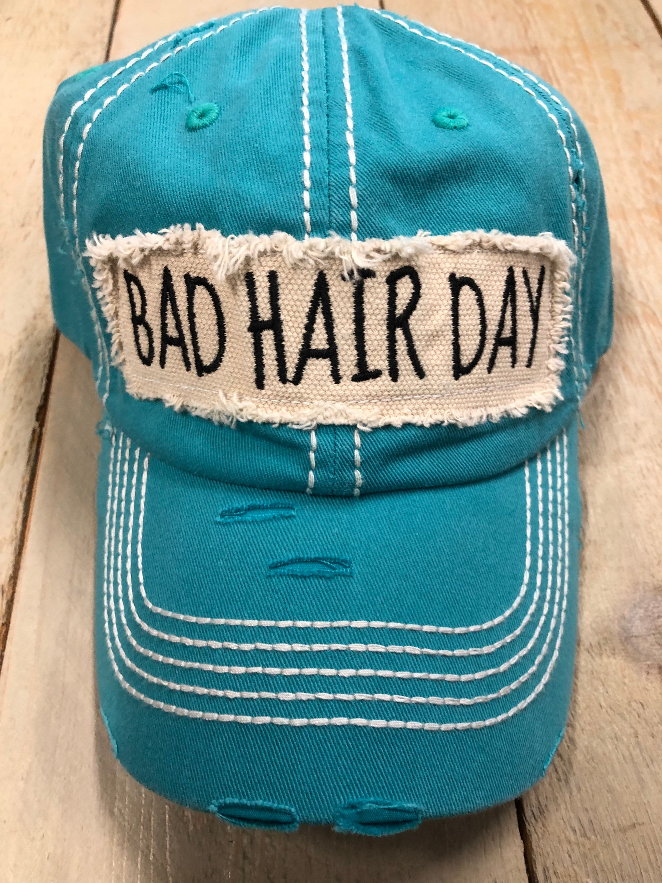 BAD HAIR DAY Distressed Cap: Women