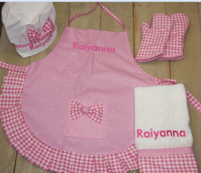 Gingham Apron Made to Order Apron and Chef Hat Little Girl Etsy Canada