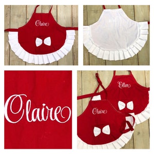 Custom apron Heart embroidered Apron Personalized Apron Chef Hat little girl apron Child Apron Toddler apron personalized mitts heart apron