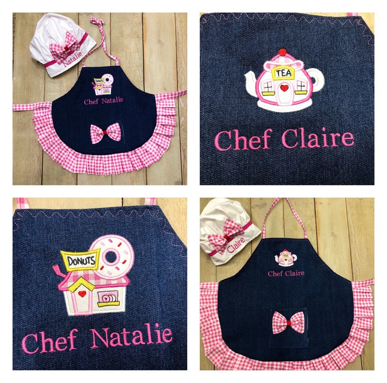 Gingham Apron Made to Order Apron and Chef Hat Little Girl Etsy Canada