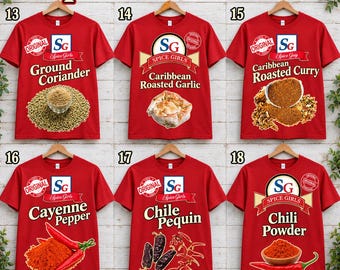 Spice Girl Matching Family Shirts, Spice Girl Group T-shirt, Family Vacation Shirt, Food Seasoning Costume Party, Halloween Shirt, Christmas
